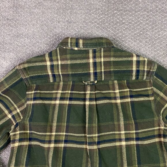 Orvis Flannel Shirt Jacket Shacket Men's Small Green Check Plaid Cotton - Picture 6 of 14